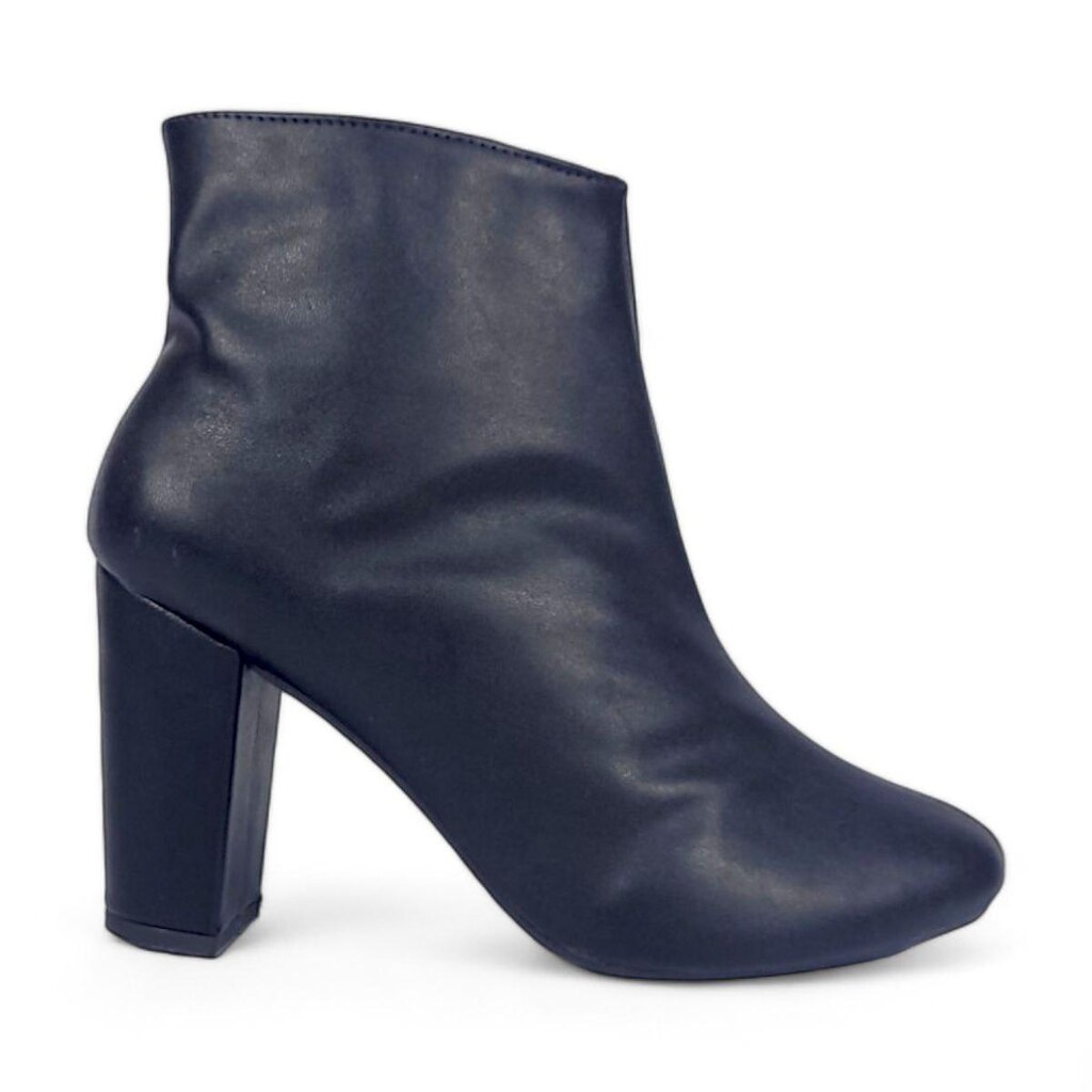 Bota Feminina Raissa Preta Cano Curto  Salto Grosso