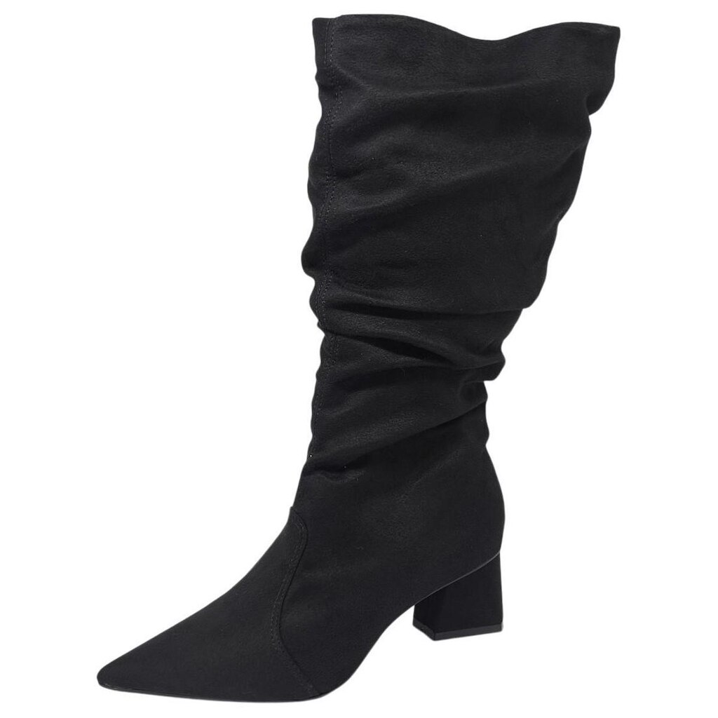 Bota Feminina Salto Bloco Baixo Bico Fino Confortavel Cacci