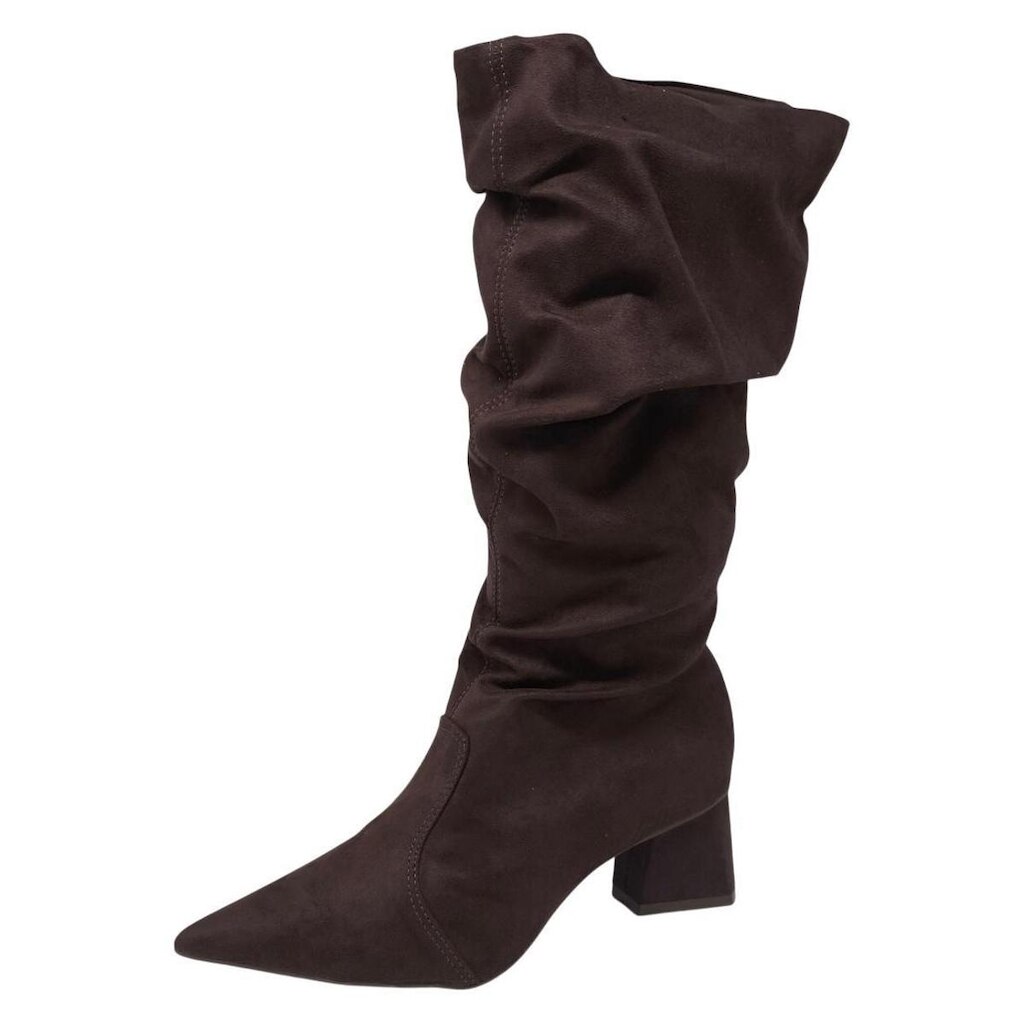 Bota Feminina Salto Bloco Baixo Bico Fino Confortavel Cacci
