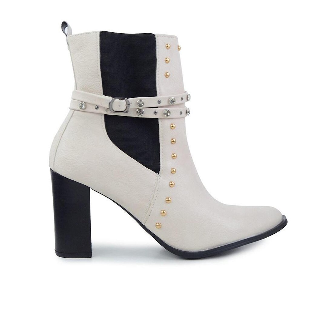Bota Feminina Suzana Santos Cano Baixo Branca Off -  4436