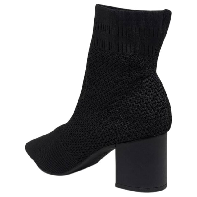 Bota Feminina Tecido Conforto Salto Bloco Elegante Cacci