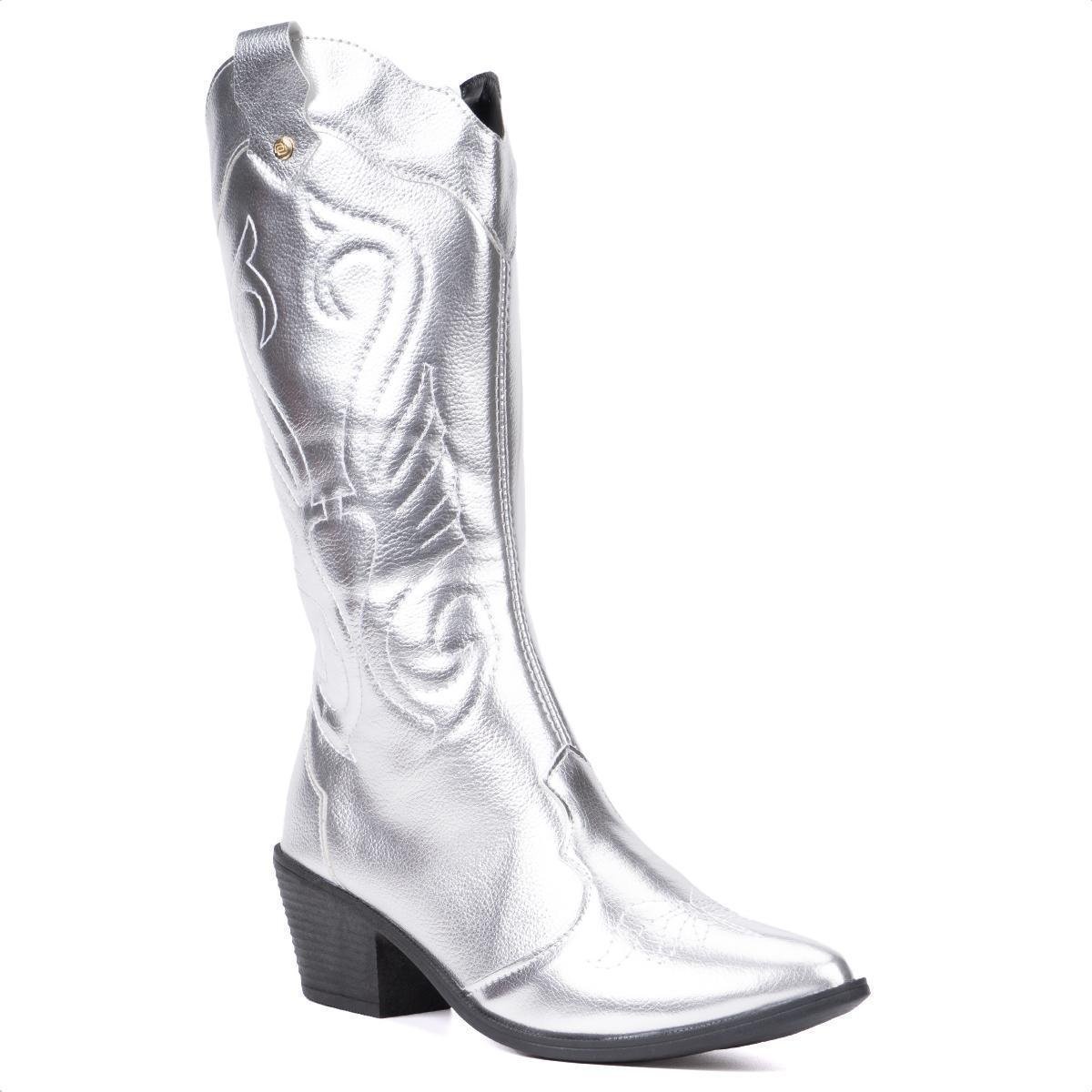 Bota Feminina Texana Western Cano Longo Alto Bordado Country Menor preço em Bota Feminina Texana Western Cano Longo Alto Bordado Country