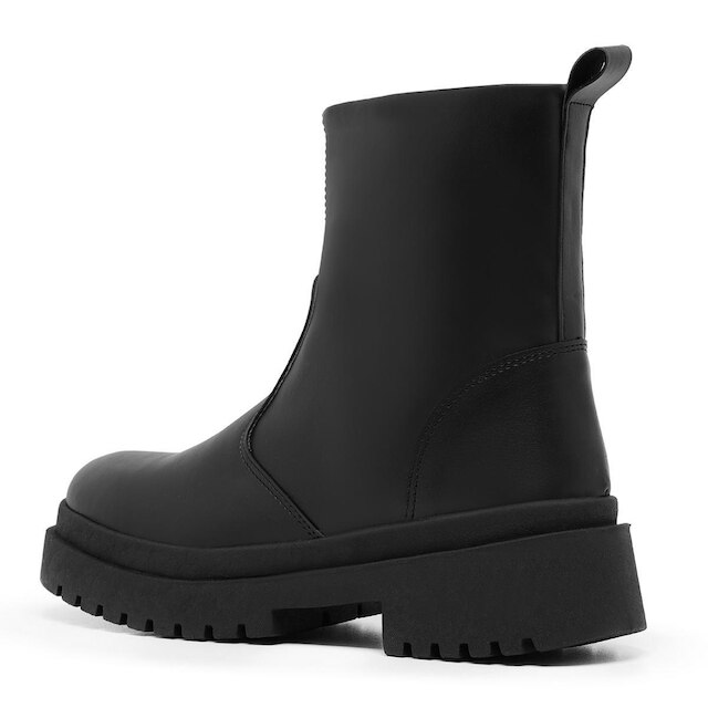 Bota Feminina Tratorada Chelsea C/ Zíper Cano Curto Lisa Fashion