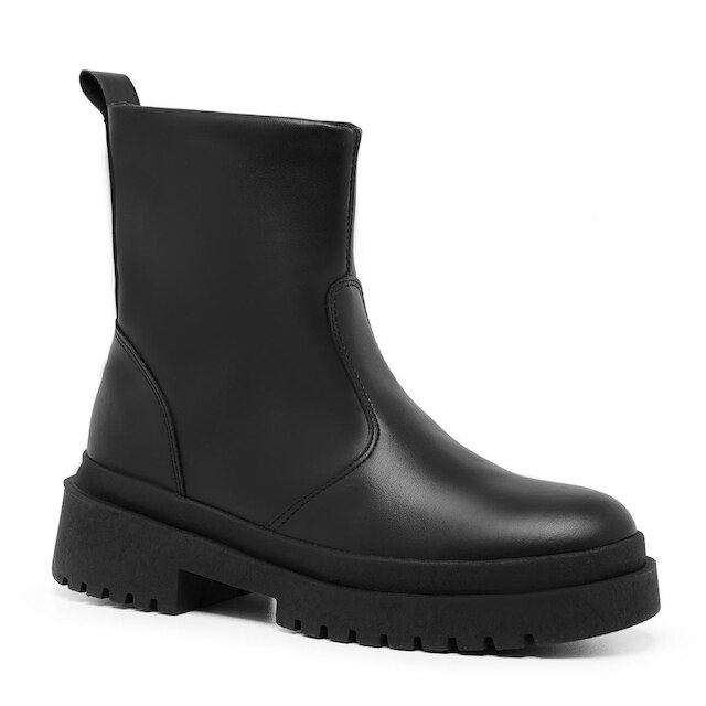 Bota Feminina Tratorada Chelsea C/ Zíper Cano Curto Lisa Fashion