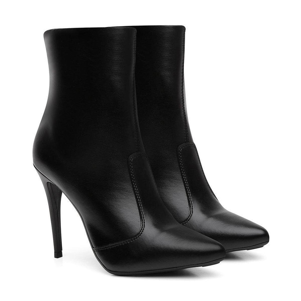 Bota Feminina Vicerinne Dot Bico Fino Cano Alto Salto Alto - Preto Menor preço em Bota Feminina Vicerinne Dot Bico Fino Cano Alto Salto Alto - Preto