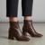 Bota Feminina Vizzano Cano Curto Casual Elegante Salto Baixo Confortável Inverno 3109.100 - Café