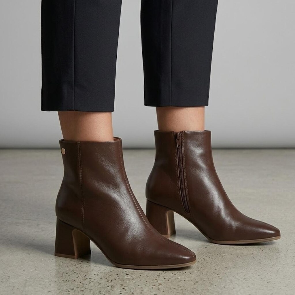 Bota Feminina Vizzano Cano Curto Casual Elegante Salto Baixo Confortável Inverno 3109.100