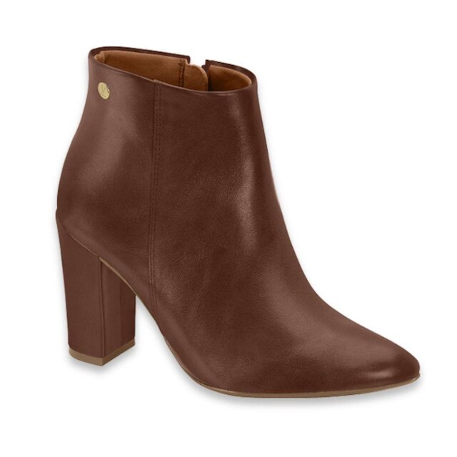 Bota Feminina Vizzano Confortavel Cano Curto Salto Bloco Alto Moda Casual Outono Inverno Ref: 3105.1