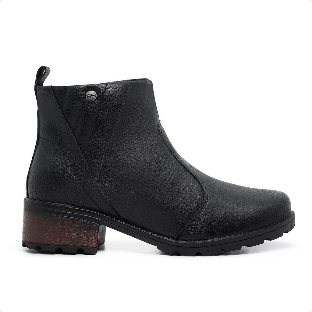 Bota Feminina Vogue Cano Curto Salto Bloco Zíper Confortável