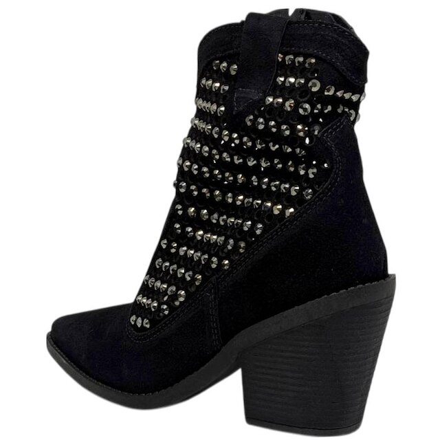 Bota Feminina Western Country Strass Boho Conforto Cacci