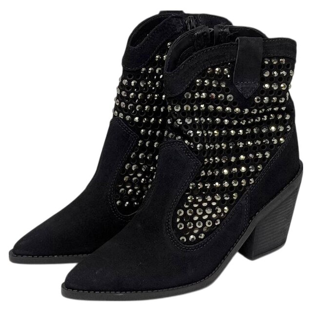 Bota Feminina Western Country Strass Boho Conforto Cacci