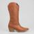 Bota Feminina Western Country Texana Cano Alto Salto Bloco Bordada - Marrom