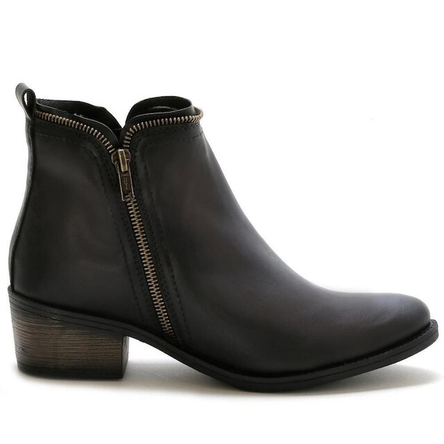 Bota Feminina Zíper Bico Fino Cano Médio Conforto Casual