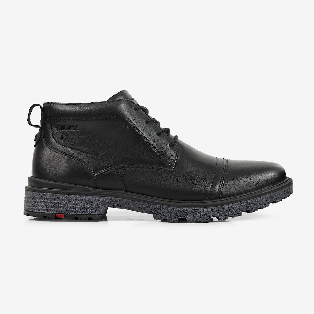 Bota Ferracini Atenas Masculina Couro Preto Cano médio