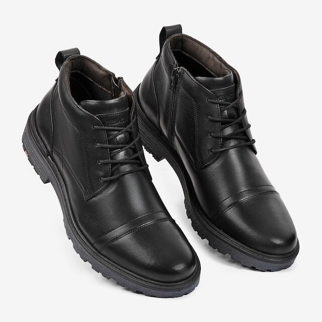 Bota Ferracini Atenas Masculina Couro Preto Cano médio