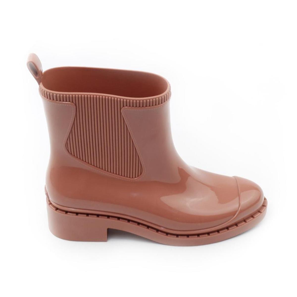 Galocha Botinha Melissa Marrom Bota Cano Galocha De Cano Curto