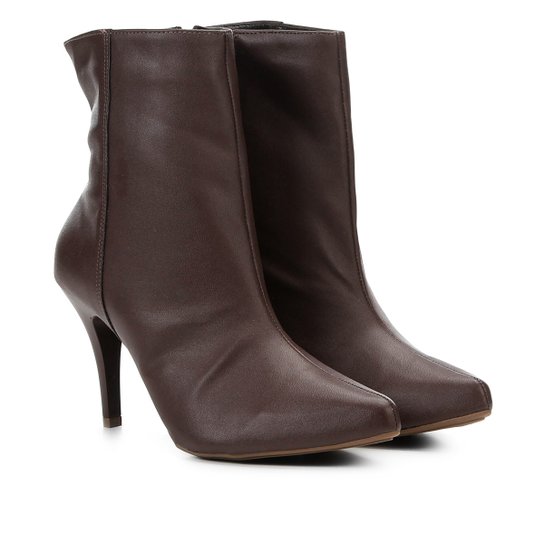 Bota Griffe Cano Médio Salto Fino - Café