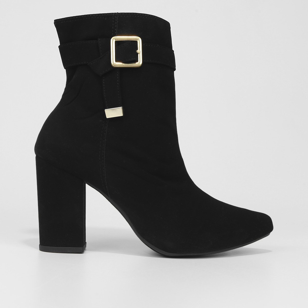 Bota Griffe Fivela Cano Médio Feminina - Preto Menor preço em Bota Griffe Fivela Cano Médio Feminina - Preto