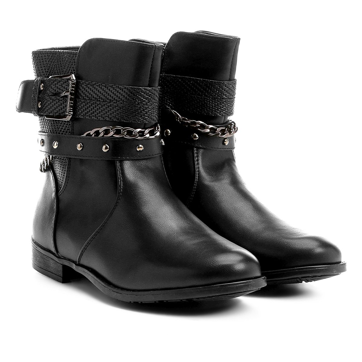 Bota Infantil Cano Curto Mooncity Correntes Feminina - Preto | Zattini