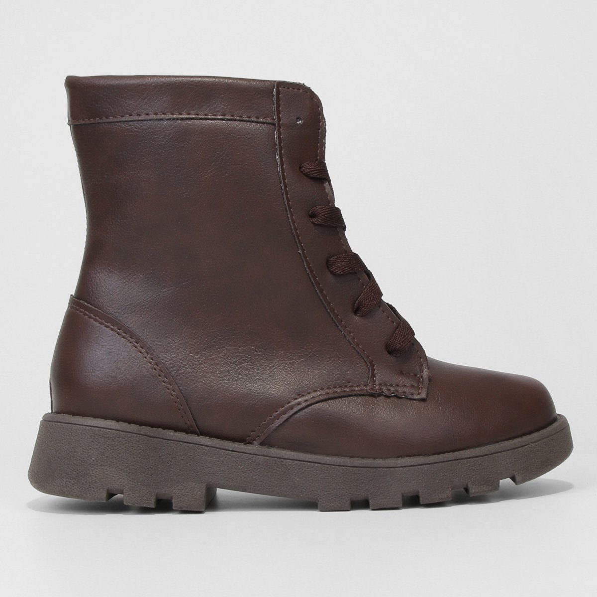 Bota Infantil Coturno Tininha Feminina - Marrom Menor preço em Bota Infantil Coturno Tininha Feminina - Marrom