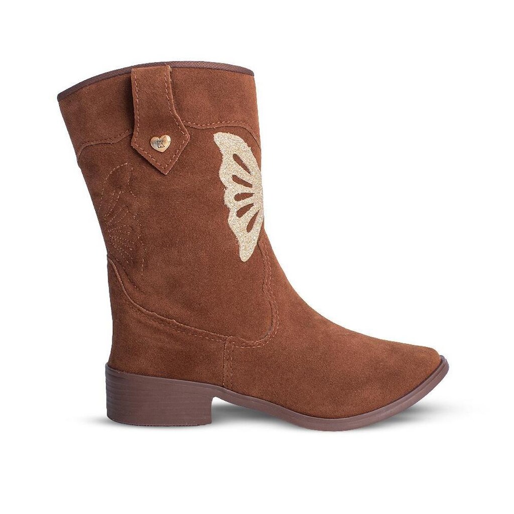 Bota Infantil Menina Kidy Montaria Caramelo Borboleta Inverno