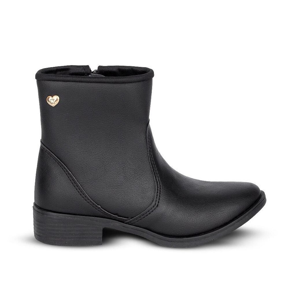 Bota Infantil Menina Kidy Montaria Coturno Preto Cano Alto Casual Confortável Leve Anatômica
