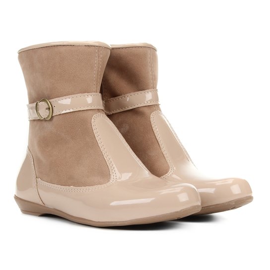 Bota Infantil Tininha Cano Baixo Feminina - Bege
