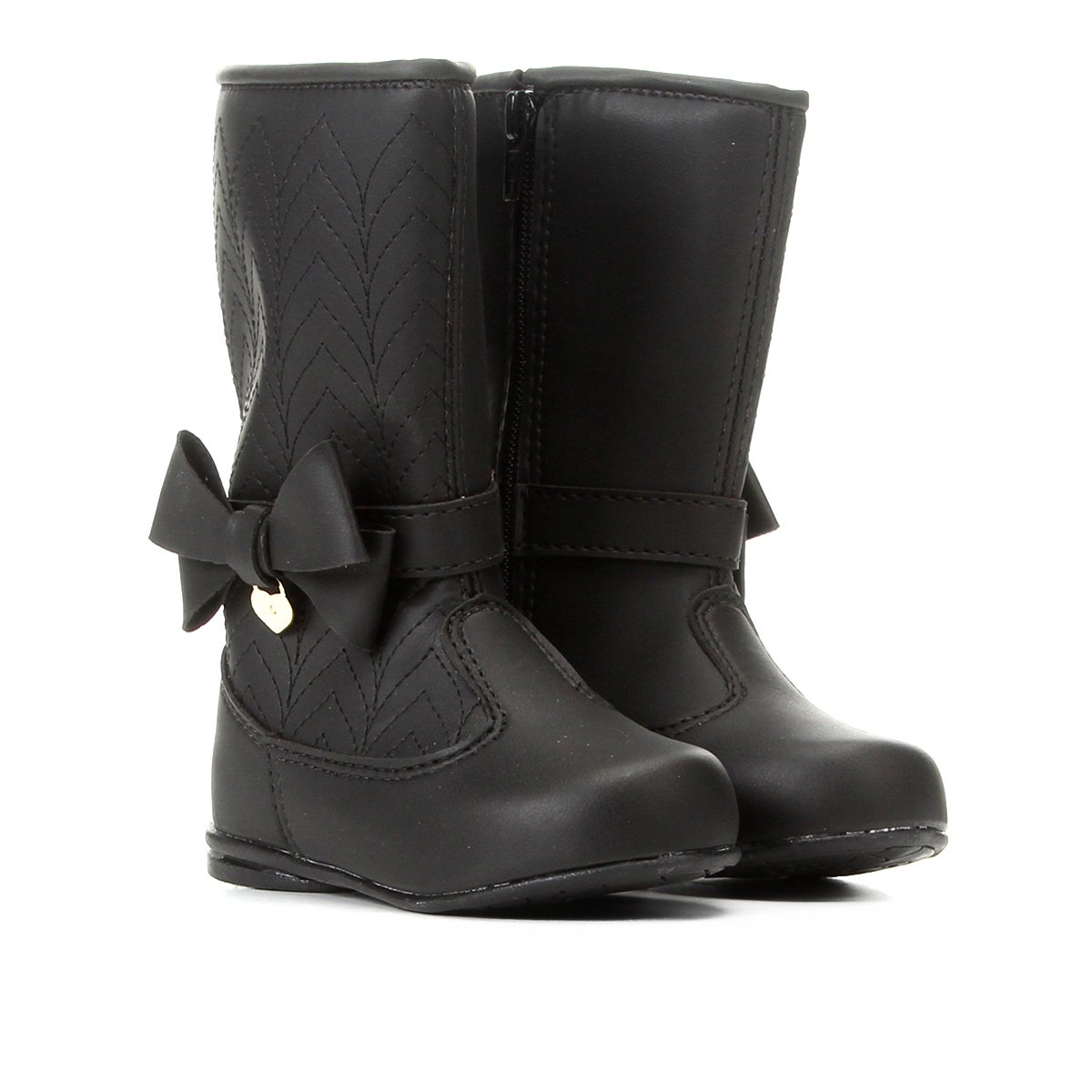 Bota Infantil Tininha com Laço Feminina - Preto Menor preço em Bota Infantil Tininha com Laço Feminina - Preto
