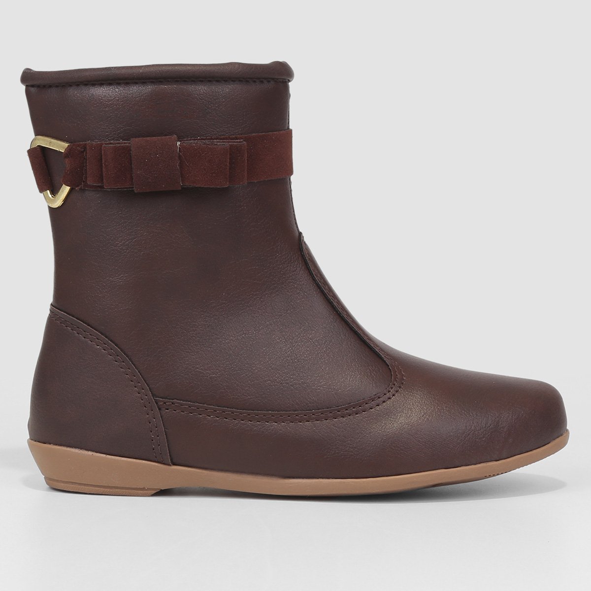Bota Infantil Tininha Laço Cano Médio Menina - Marrom Menor preço em Bota Infantil Tininha Laço Cano Médio Menina - Marrom