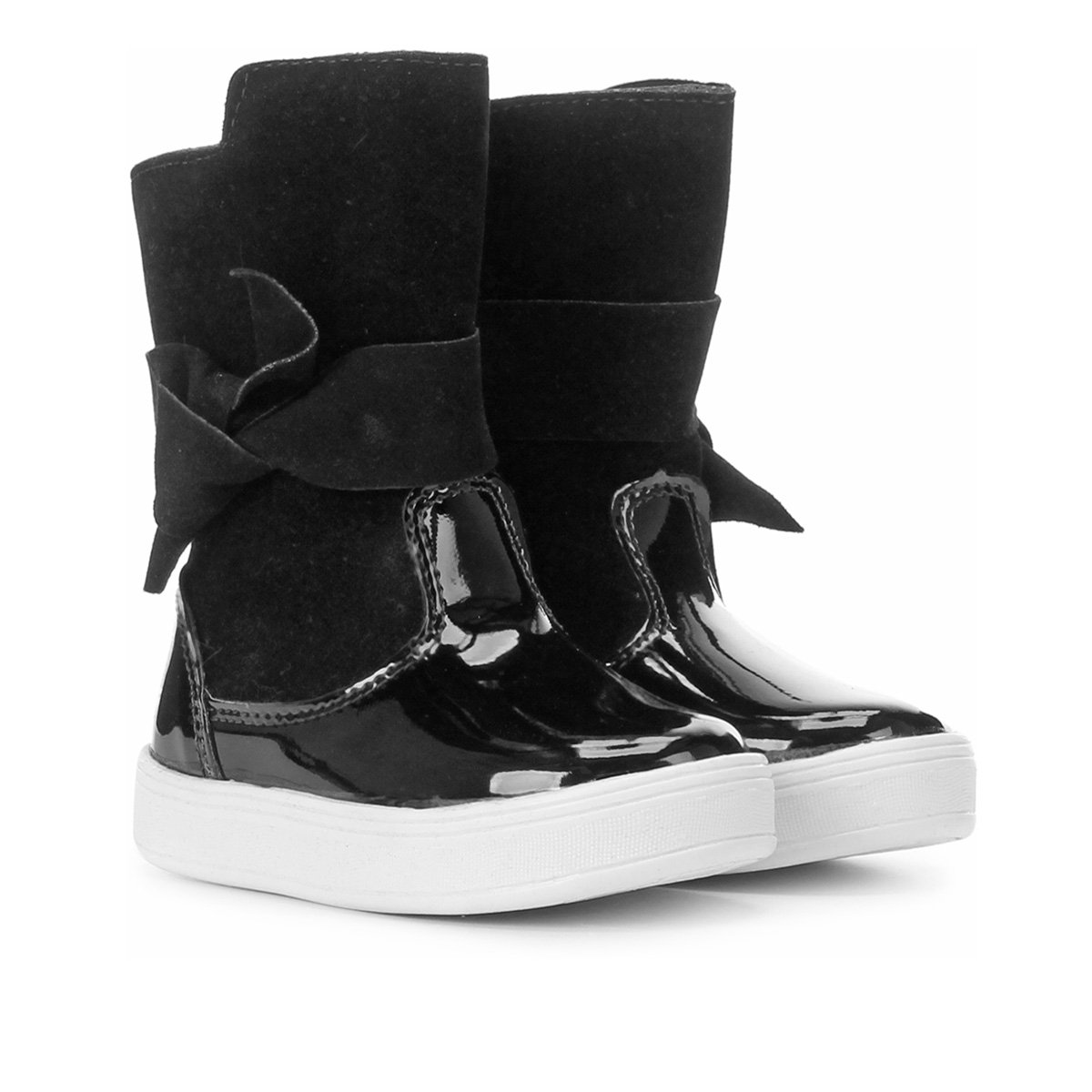 Bota Infantil Tininha Verniz Com Cam Nó Feminina - Preto é ruim? Bota Infantil Tininha Verniz Com Cam Nó Feminina - Preto é boa?