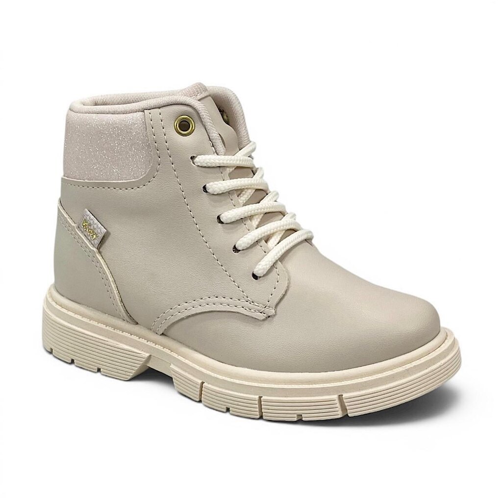 Bota Kidy Coturno Fashion Baby 840116 Marfim Glitter