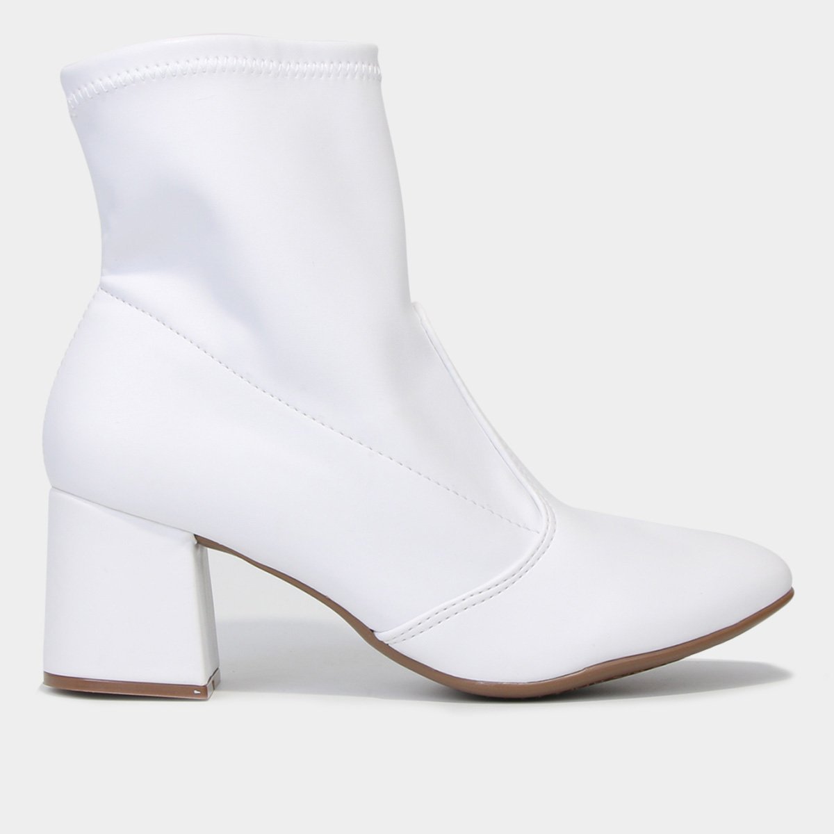 Bota Knit Cano Curto Beira Rio Feminina - Branco Menor preço em Bota Knit Cano Curto Beira Rio Feminina - Branco
