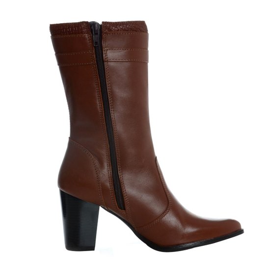 Bota Laura Prado Cano Médio Confort Feminina BOTA CANO MEDIO CONFORT CARAMELO - Caramelo