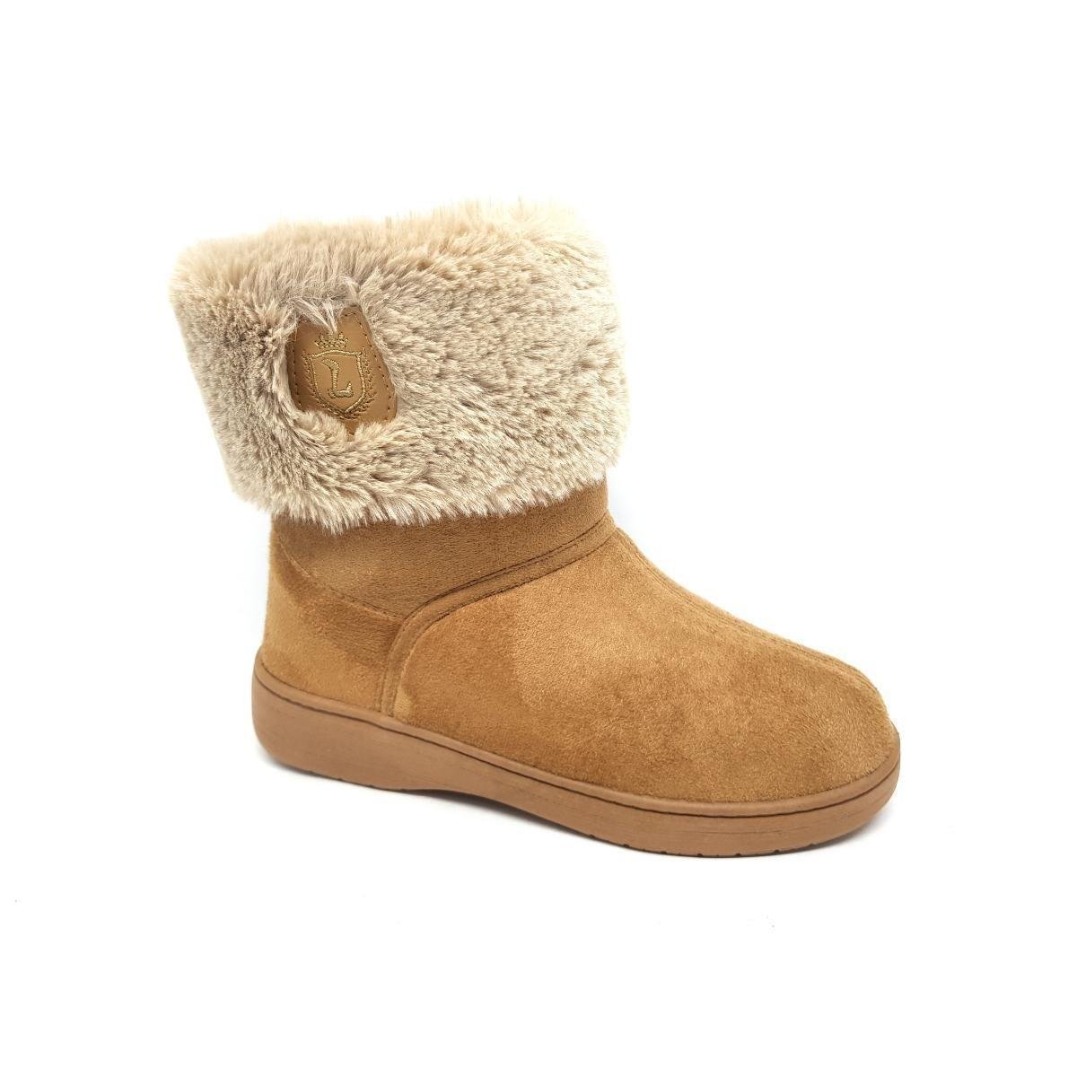 Bota Leffa Ugg Forrada Pêlo Lã Feminina - Bege Menor preço em Bota Leffa Ugg Forrada Pêlo Lã Feminina - Bege