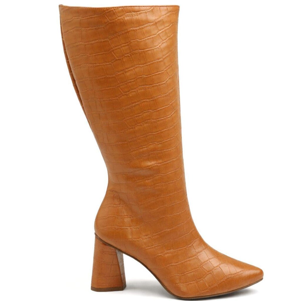 Bota Leruchel Cano Alto Salto Geometrico Croco