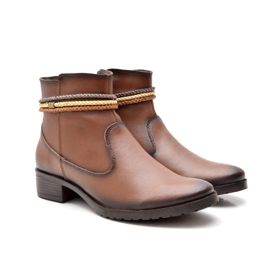 Bota Life Rock Cano Baixo Feminino - Marrom