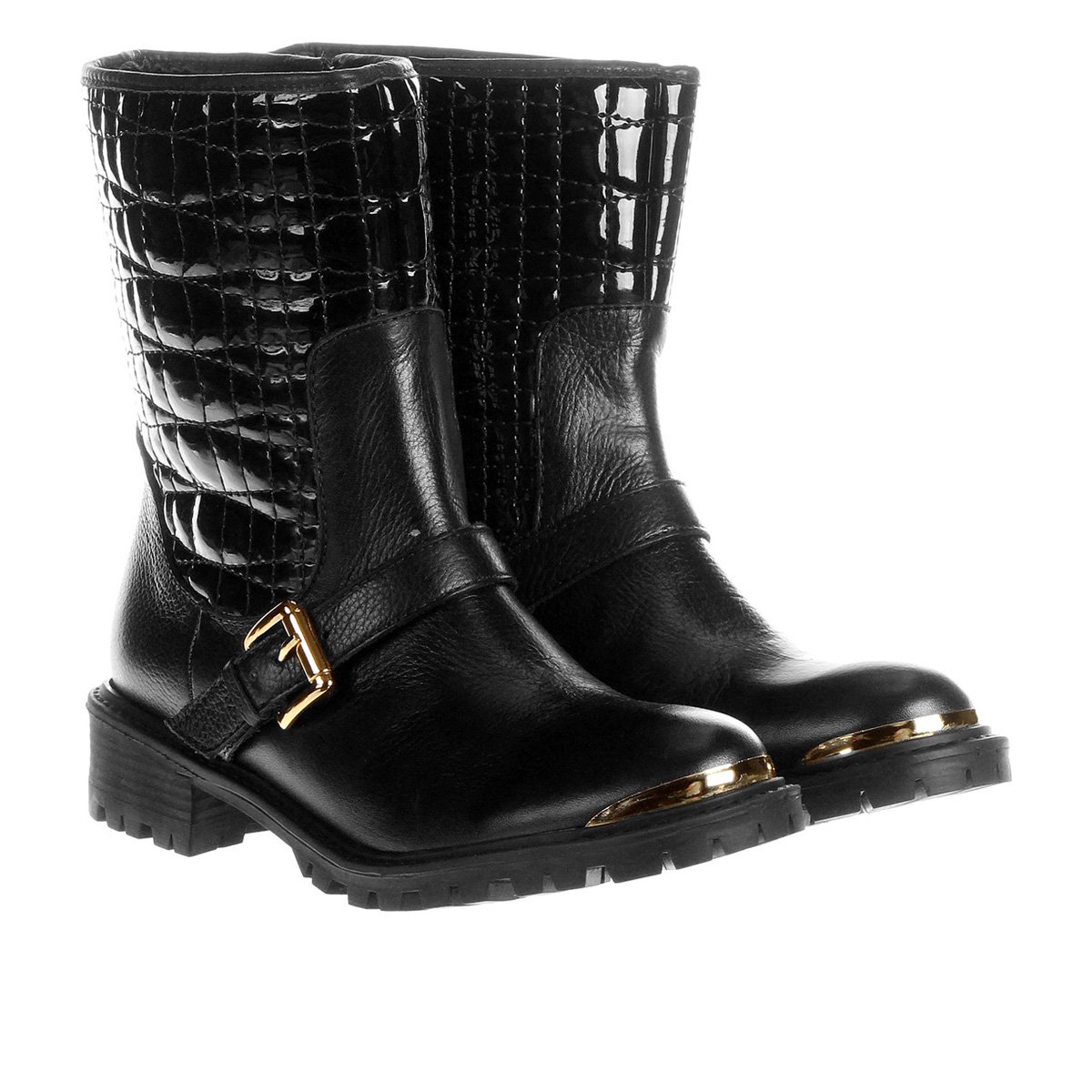 Bota Lilly's Closet Biker Matelasse Fivela Zattini