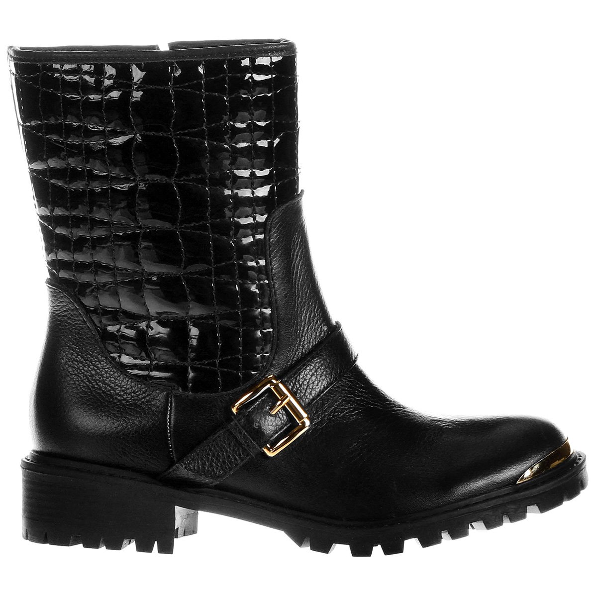 Bota Lilly's Closet Biker Matelasse Fivela Zattini