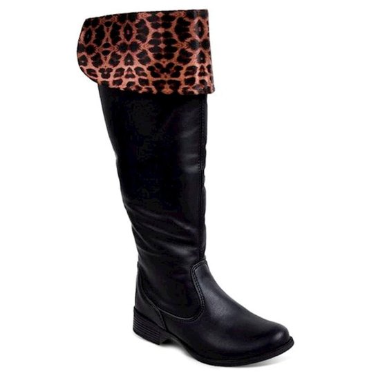 Bota Luma Ventura Cano Alto feminina - Preto