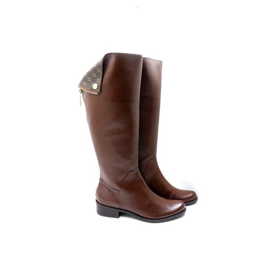 Bota Luz da Lua Cano Longo Feminino - Marrom Escuro