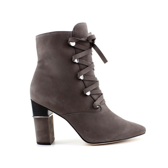 Bota Luz da Lua Couro Nobuck Feminina - Cinza