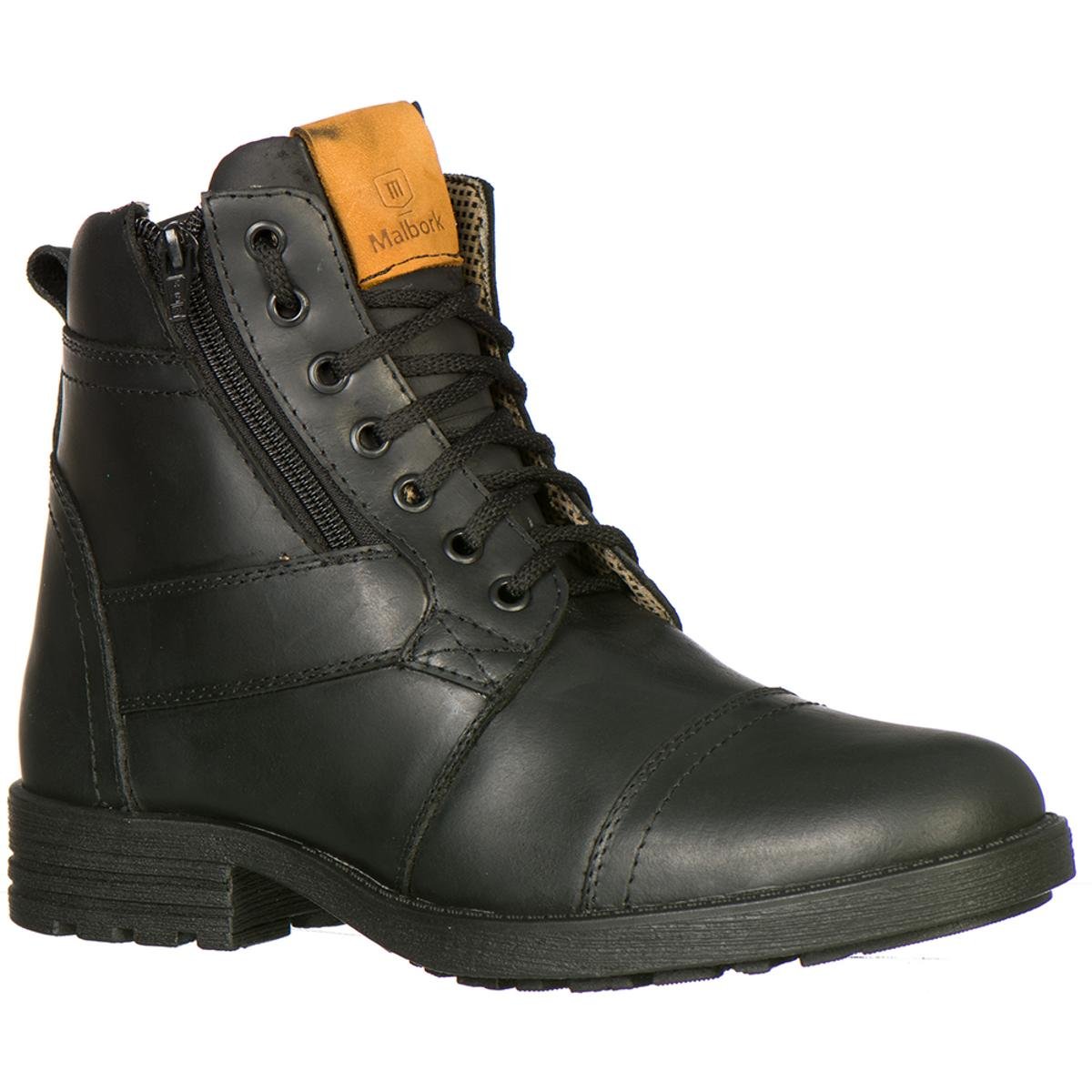 bota de couro com ziper