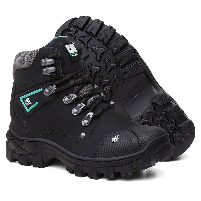 Bota Masculina Adventure Coturno De Couro Com Ca Preto Com Verde