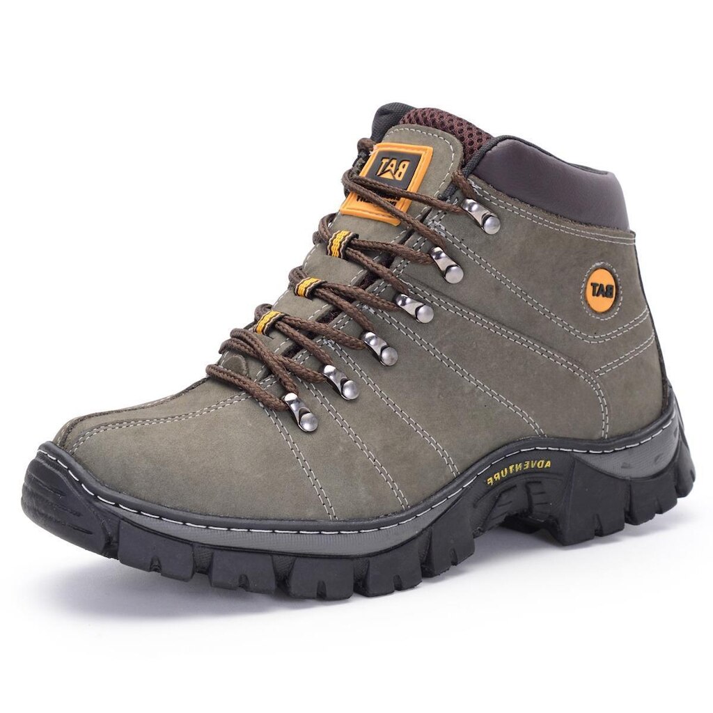 Bota Masculina Adventure Outdoor Couro Pantanal Brasil NS Track Trail