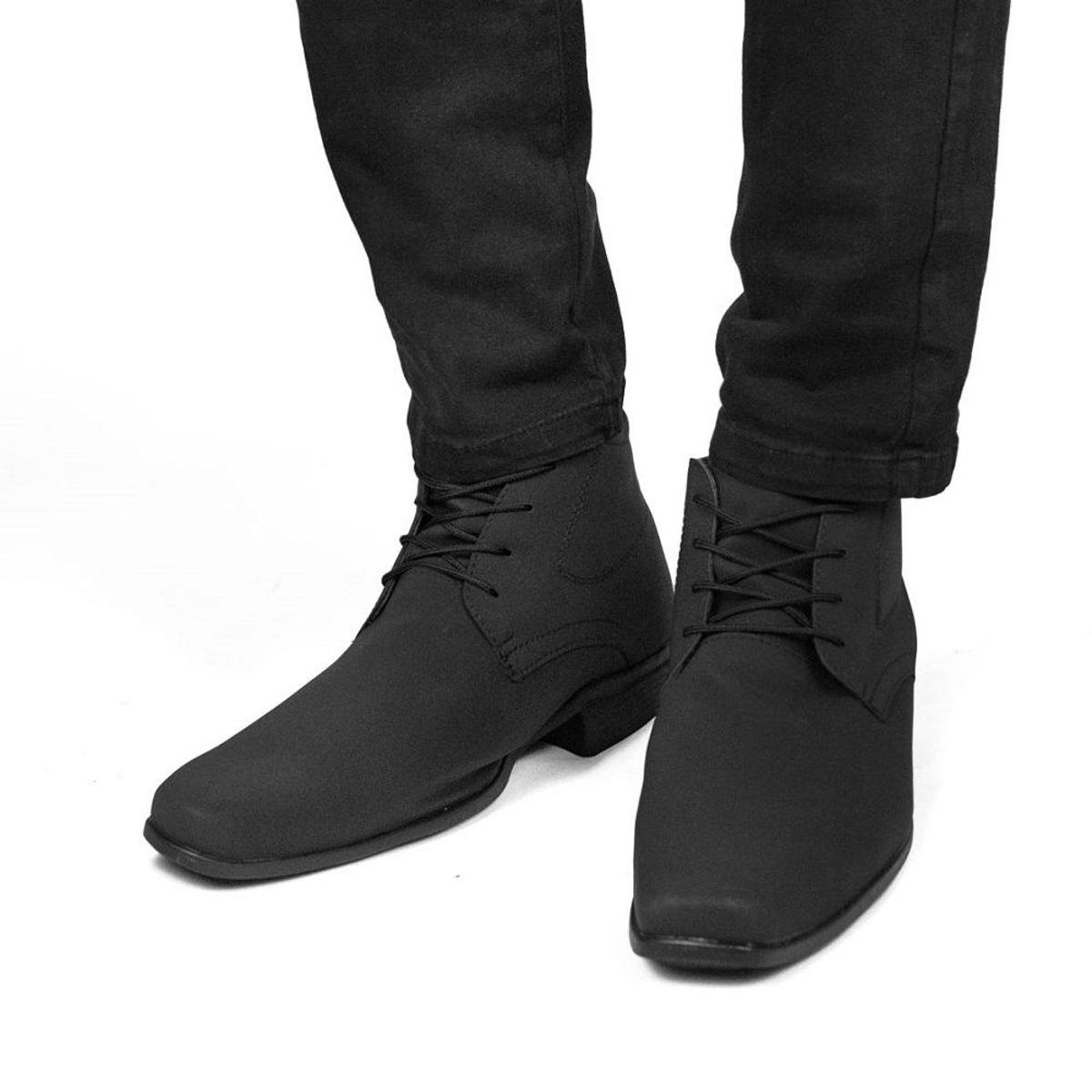 Bota Masculina Casual Camurça Cadarço Lisa Cano Curto - Preto Menor preço em Bota Masculina Casual Camurça Cadarço Lisa Cano Curto - Preto