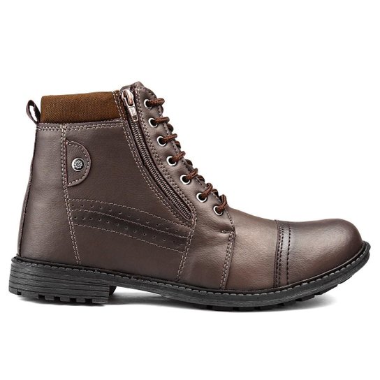 Bota Masculina Casual Cano Curto Cadarço Conforto Coturno