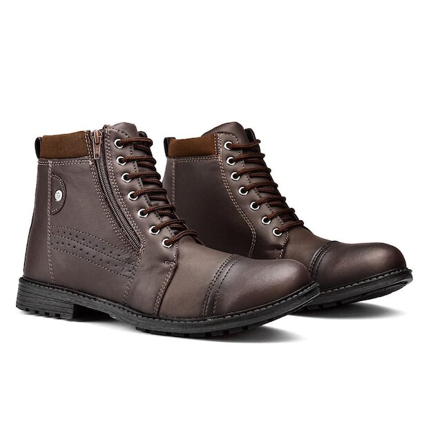 Bota Masculina Casual Cano Curto Cadarço Conforto Coturno