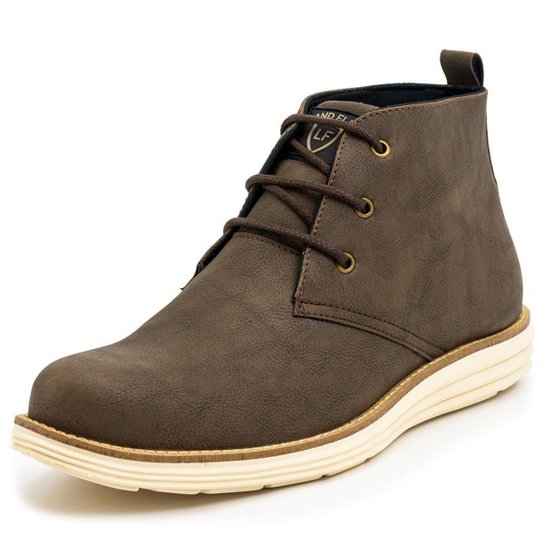 Bota Masculina Casual Sapato Coturno Cadarço Dia a Dia Conforto