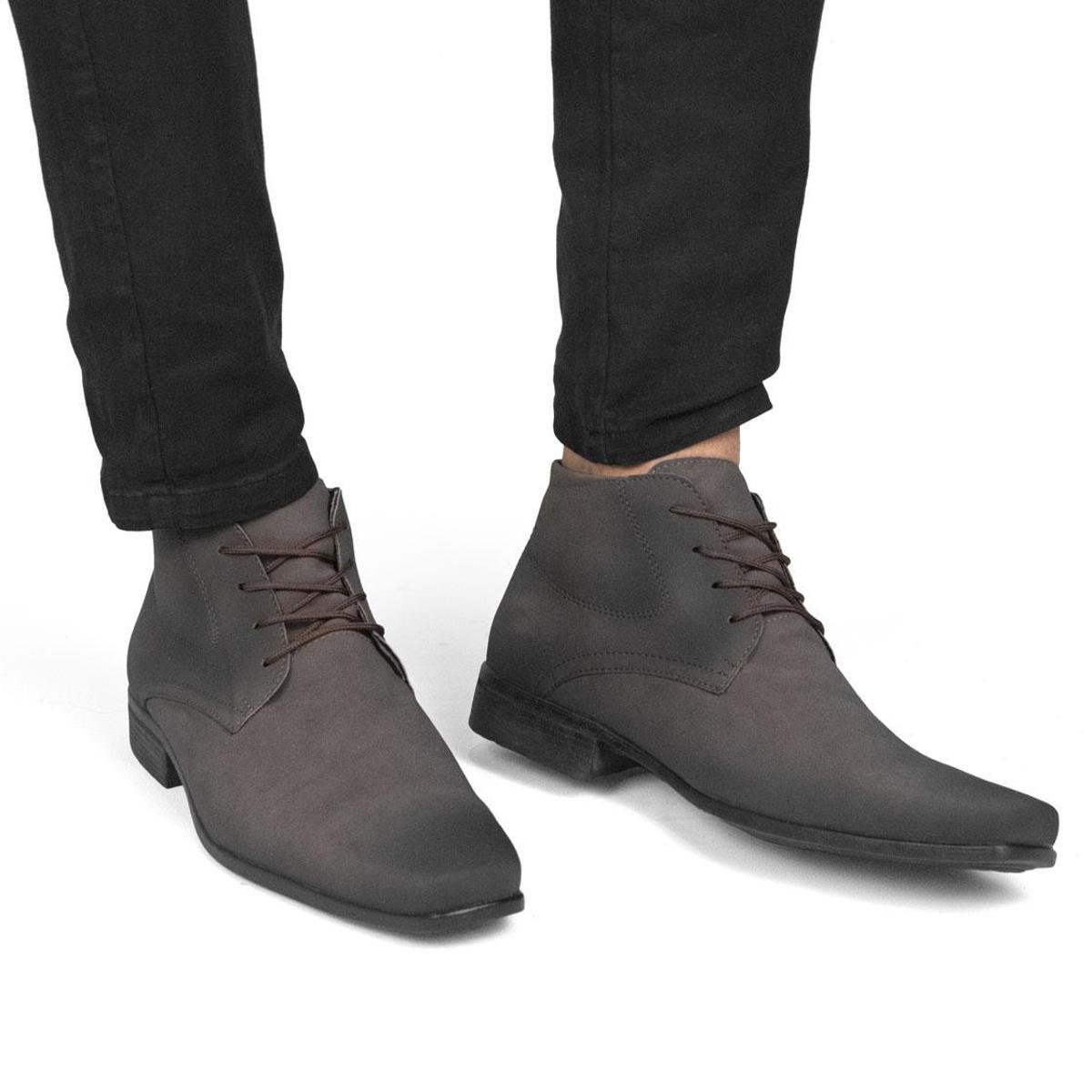 Bota Masculina Chelsea Social Cano Baixo em Nobuck Fumex Premium Moderno Dia-a-Dia Menor preço em Bota Masculina Chelsea Social Cano Baixo em Nobuck Fumex Premium Moderno Dia-a-Dia