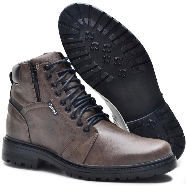 Bota Masculina Com Zíper Lateral Confortável Resistente Motoqueiro Trilha Trabalho Dia a Dia
